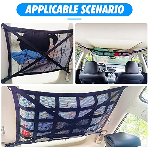 Nasharia Car Ceiling Cargo Net: Car Travel Accessories For Long Trips 31.5"X21.6" Cargo Net For Car Upgrade Double Zipper Automotive Cargo Nets For Suv Long Road Trip Camping Travel Accessories #TOP5