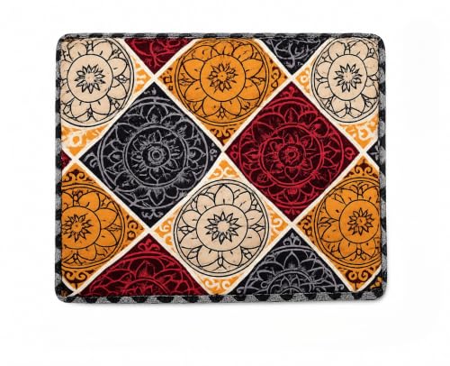 Image of K25 Cotton Floor Sitting Mat with High-Density Foam | Lightweight Reversible Portable Meditation Mat (Size: 22x18x0.8 Inch, Multicolor)
