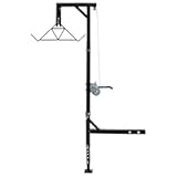 HME Truck Hitch Game Hoist Complete Kit with Winch and Gambrel&comma; 400 lb Capacity - Hunting Game Skinning and Cleaning Accessory with 360-Degree Swivel Shaft and Adjustable Height