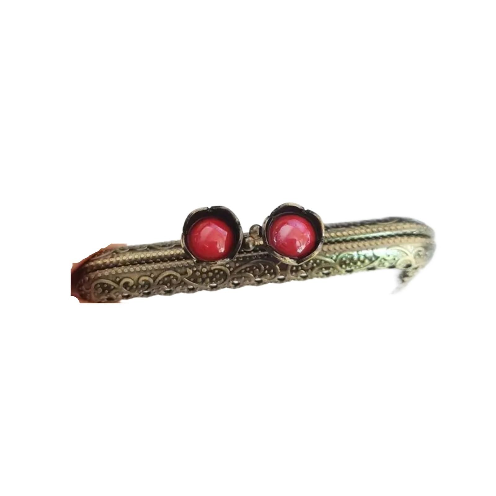 PVUVTNAHW 5pcs Mix Color 8.5cm Lotus Head Metal Purse Frame Bronze Square Lace Kiss Clasp Handle DIY Clutch Bag Accessories(Red)