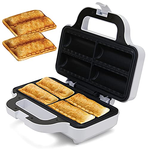 Lumme Snack Maker, Delicious Pizza Pockets, Hot Dogs in Blanket, Hot Apple Pie, Chocolate Roll, Sausage Rolls, Fits 4, Non-stick, Make Quick, and savory meals. Recipe Book included