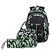 WYZXR Ensemble de Nouveaux Sacs d'école Bookbag pour étudiant du Primaire Sac de Voyage léger et léger pour Le collège, Sacs à Dos d'école Camo pour Les Filles et Les garçons Ados, 8-17 Ans