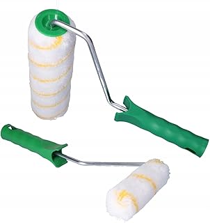 ToolSpace 2er Set Farbroller Profi Malerrolle 25 cm & 11 cm für Wandfarbe Fassadenfarbe Kurzflor Heizkörperwalze Eckenroller mit Kunststoffgriff Malerwalze für Decken Innen Außen Renovierung