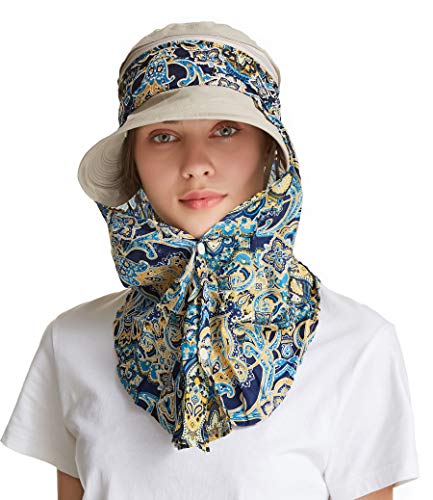 Icolor Women Sun Hats Sun Protection Neck Shield Flap Cap Summer Wide Brim Hat For Girl Lady #TOP3