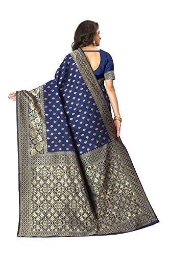 Image of Flosive Women's Present Beautiful Kanjivaram Soft Silk Saree With Blouse