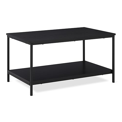 Rectangular Coffee Table with Bottom Shelf, Living Room Centre Table,