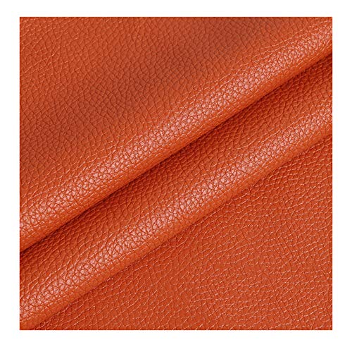 Tissu feutre vinyle imitation cuir orange résistant et souple de 1,38 x 2 m