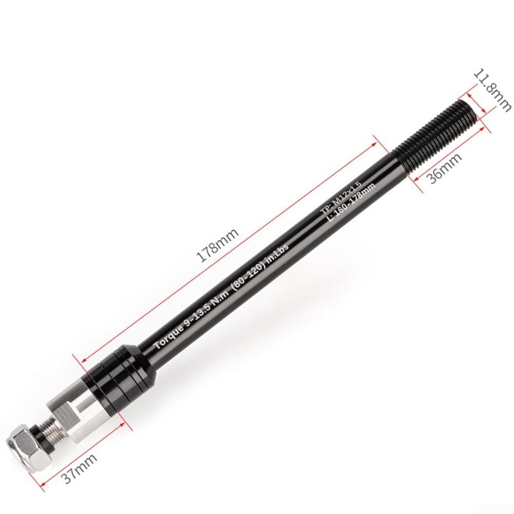 Oniissy Adaptador de eje pasante para remolque de bicicleta, eje de horquilla delantera de 160-178 mm P1.0/1.5/1.75, eje de remolque de bicicleta antiy resistente al desgaste, garantiza una larga vida