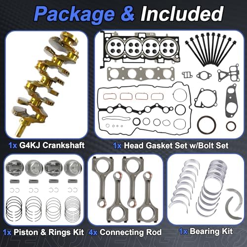 G4KJ 2.4 Engine Rebuild Overhaul Kit w/Crankshaft Head Gasket Set 2011-2016 — 사진 3