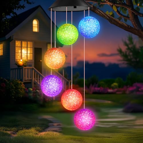 Winzwon Solar Lights Outdoor Wind Chimes for Garden Yard Patio Porch Decor
