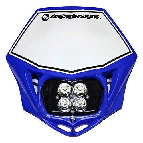 Baja Designs Squadron Sport Universal LED Motorcycle Headlight Kit with Shell (D/C) - Blue Shell, Universal Fit, Plug and Play Installation for Dirt and Dual Sport Bikes (Spot Lens; Clear)