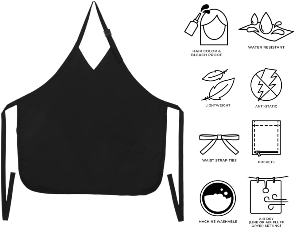 Cricket Blokr Hair Stylist Apron Water-Resistant, Bleach-Proof, Anti-Static with Adjustable Straps & Pockets, Salon Apron - Image 3