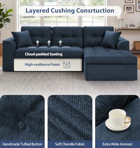 Image of Hobestluk 105'' Boneless Couch Modular Sectional Sofa for Living Room