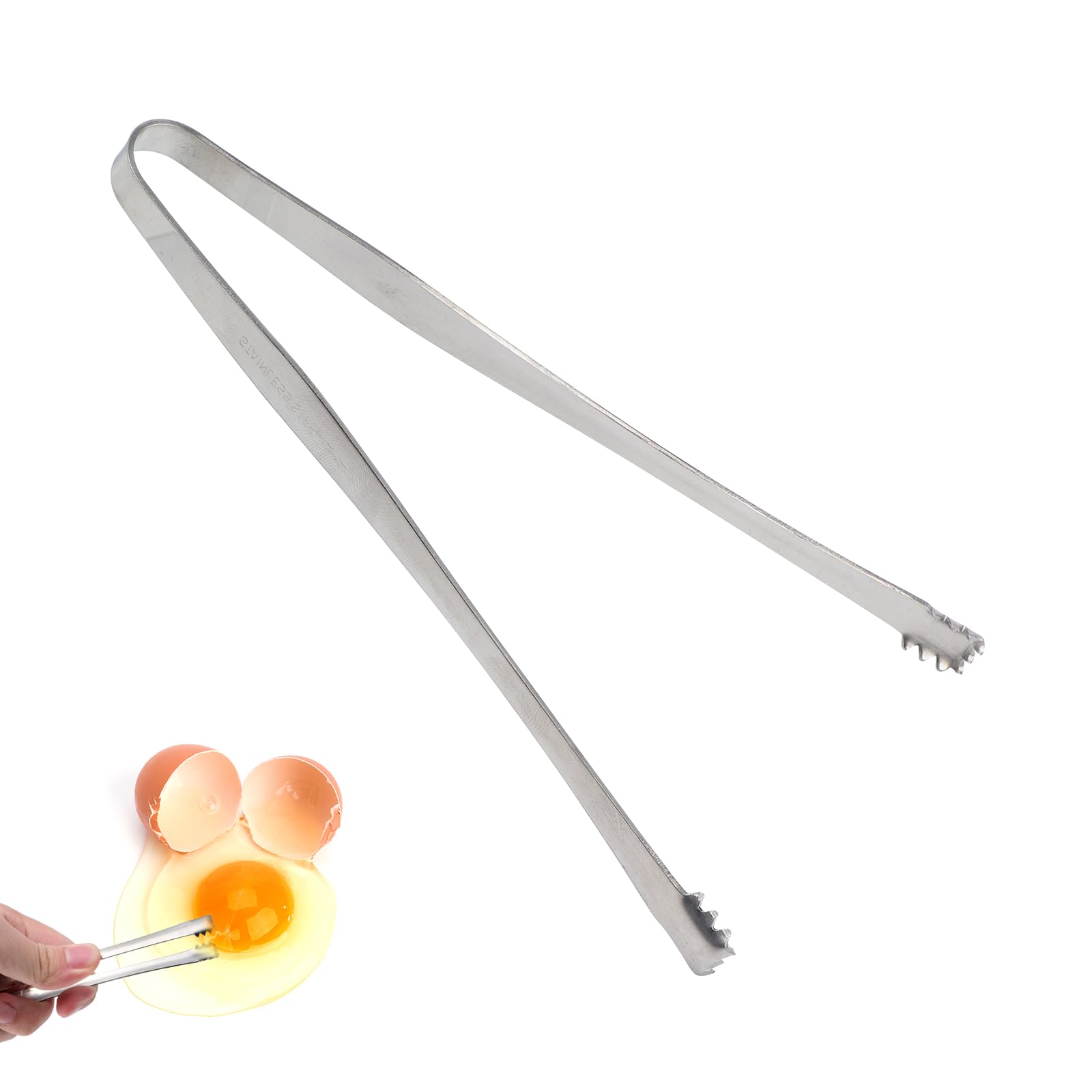 Egg Chalaza Removal Tongs, Toothed Design Eggshell Fragment Membrane Remover Tong Stainless Steel Multipurpose Egg Chalazae Tool Essential Kitchen Tool for Cooking Food Cake Bakers Pastry Chefs