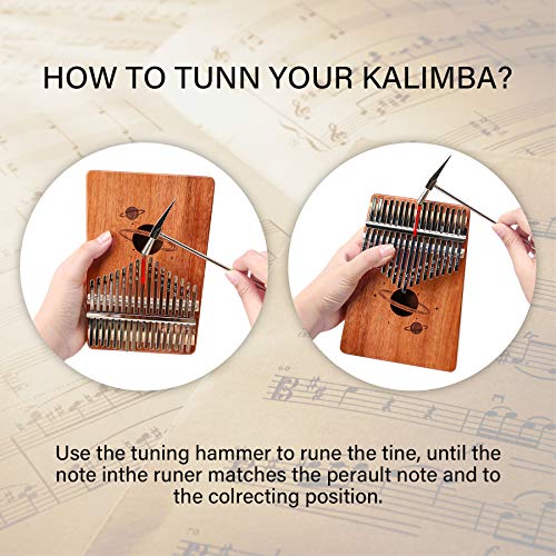 image for Chrider Kalimba Thumb Piano 17 Keys, Finger Piano Easy to Learn Portab