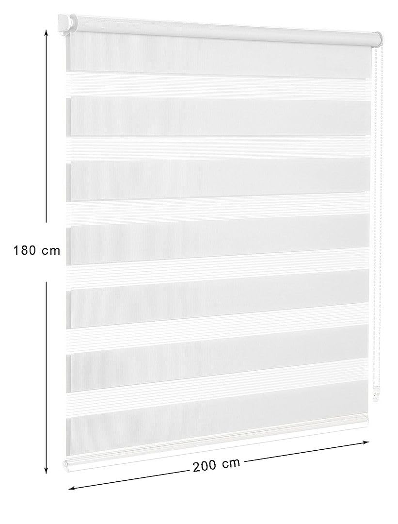 Store enrouleur fenêtre porte intérieure maison bureau kit montage mural cadre sans trous 200 x 180 cm blanc