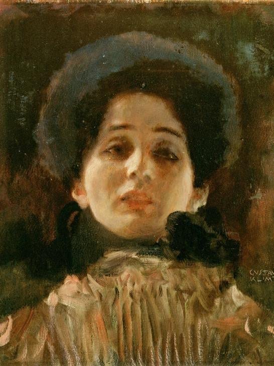 Poster Gustav Klimt Portrait impression sur toile 60x90cm pour salon
