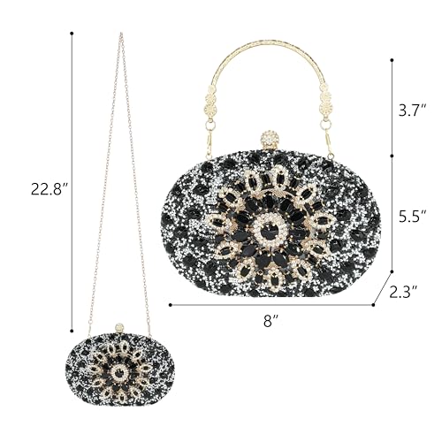 Image of MAIRLOM Rhinestone Clutch Purses for Women Evening Bag Sparkly Handbag | Diamond Clutches Purse Glitter Crystal Gemstone Shoulder Bags Luxury Handbags for Wedding Formal Party Prom