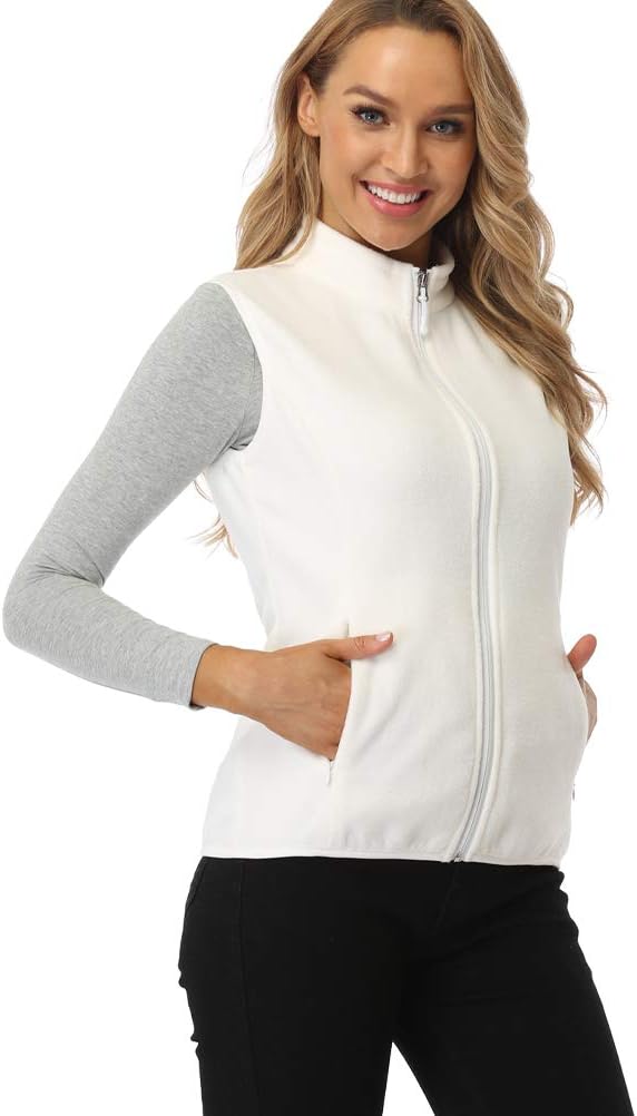 Fuinloth Women's Fleece Vest, Polar Soft Sleeveless Classic Fit with Zip up Pockets - Image 6