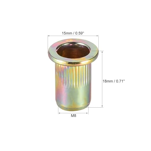 Remaches Tuerca M8 Acero al Carbono Cabeza Plana 10 Piezas miniatura 3
