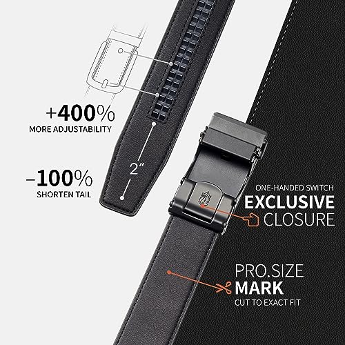 Image of Zitahli Leather Ratchet Belt for Men - 2 Pack Mens belt,Customizable Fit | Everyday Men Dress Pants Belt,Casual Occasion,Classic Style,Gifts for Men on Birthday,Anniversary,Father's Day,and Christmas