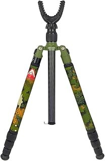 Rekon Gear CFS-1 Ultra-Light Carbon Fiber Shooting Sticks with Non-Marring 360° Y-1 Yoke, Camo Leg Wraps, Twist Lock Legs, Quick Elevation Adjustment Center Axis Pole R002 - Rekon