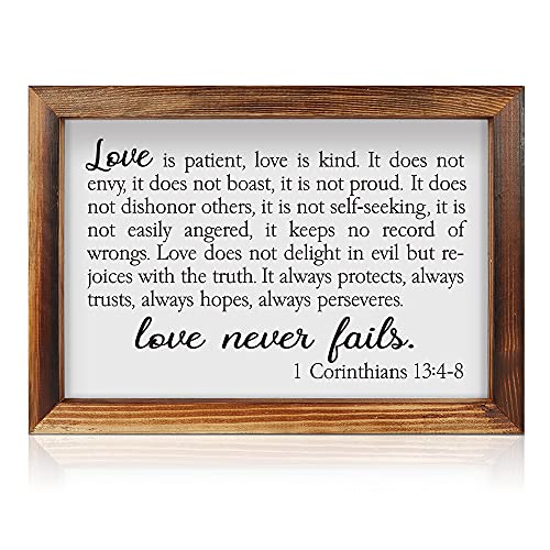 CHDITB Love Is Patient Framed Wood Sign Plaque(16×11), 1 Corinthians