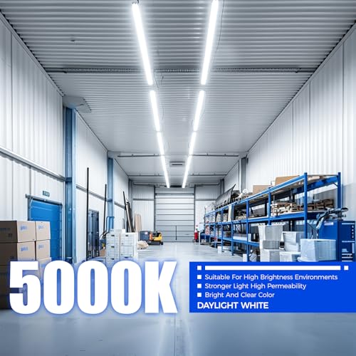 Barrina 8 FT LED Tube Lights, 44W 5500lm 5000K, Super Bright,T8 T10 T12 LED Bulb, FA8 Single Pin LED Lights, Clear Cover,LED Shop Bulbs to Replace Fluorescent Light Bulbs Pack of 12 by Barrina - Image 8