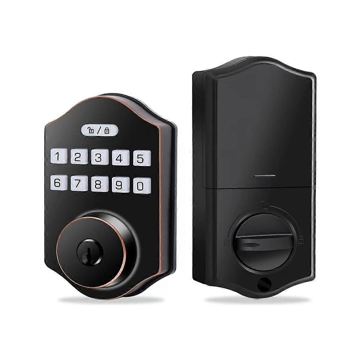 Joyhappst Image Color Keyless Entry Door Lock, Electronic Deadbolt With Keypad, Auto Front Door Lock, 100 Users Codes Wit