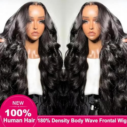 A8 WIGS 30 Inch Lace Front Wig Human Hair Body Wave Hd Lace Frontal 13X4 180 Density Glueless Wigs Human Hair Pre Plucked With Baby Hair For Women Natural Black thumb #1