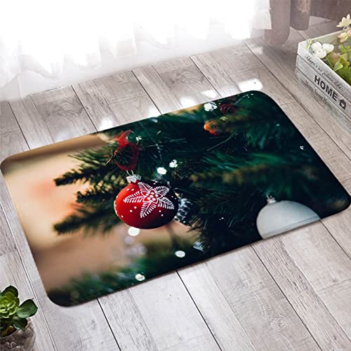Paillasson interieur moderne rouge et vert pour sublimer votre decoration de Noel en famille