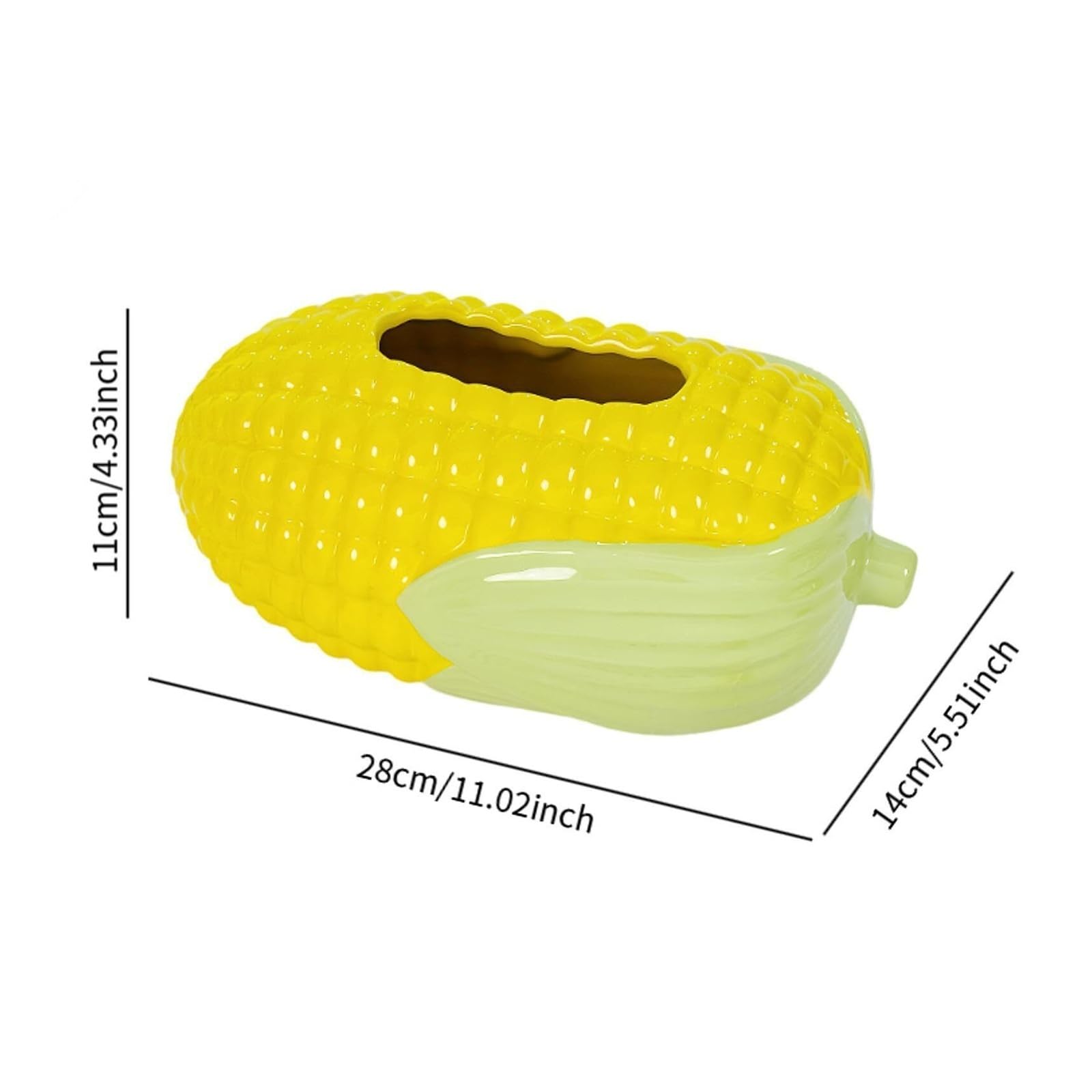 Porta fazzoletti Dispenser for fazzoletti Simpatico portafazzoletti di mais Decorazione moderna da scrivania Divertente Per la nuova casa(Yellow)