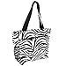 World Traveler Zebra Print Travel Tote Bag, Black and White