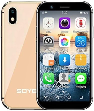 Smart Phone SOYES XS, 2GB+16GB, 3.2 inch Android 6.0 MTK6737 Quad Core up to 1.3GHz, Dual SIM, Bluetooth, WiFi, GPS, Network: 4G, Support Google Play (Black) Carrier Cell Phone (Color : Gold)