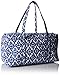 Vera Bradley Women's Cotton Large Travel Duffel Bag, Cobalt Tile, One Size