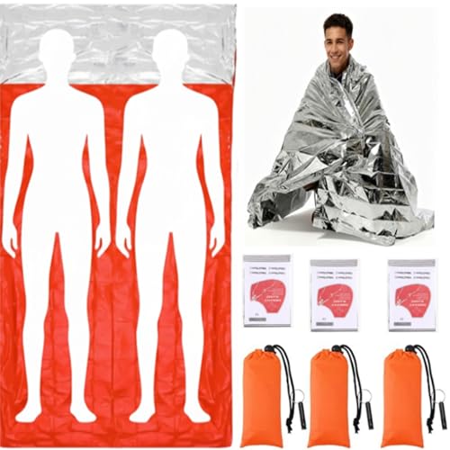 SmoothNovelty 6 Pack 82.7' x 49.2' Emergency Sleeping Bag Emergency Thermal Blanket Survival Bivvy...