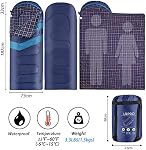 Sleeping Bag 1.6kg Flannel Lightweight Portable Waterproof 3-4 Seasons Warm Cold Weather Sleeping Bag for Adults & Kids - Indoor & Outdoor: Camping, Backpacking, Hiking