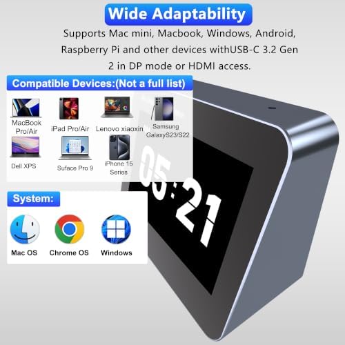 Portable Monitor, 5" 1080P Portable Screen for Laptop, Laptop Monitor for MacBook Phone, Mini Monitor for, Portable Monitor for Digital Photo Frame, Desktop Clock, Second Screen, Home&Office — view 6