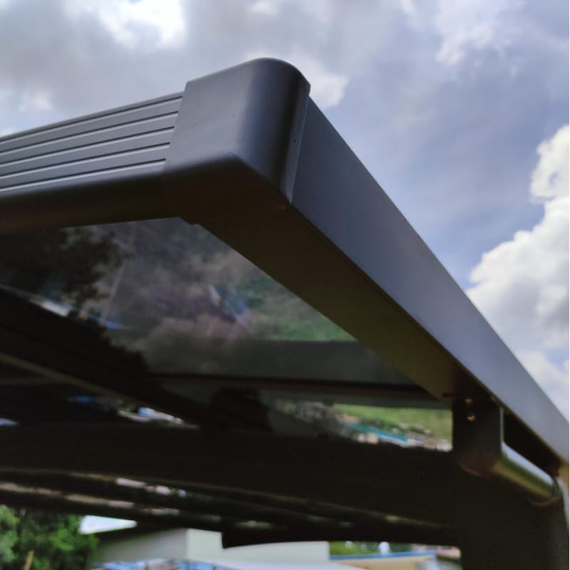 Carport Autoportant 15m² en Aluminium et Polycarbonate | Structure Gris Anthracite Résistante aux Intempéries | Toit Teinté Anti-UV avec Gouttières Intégrées | Kit de Fixation Inclus