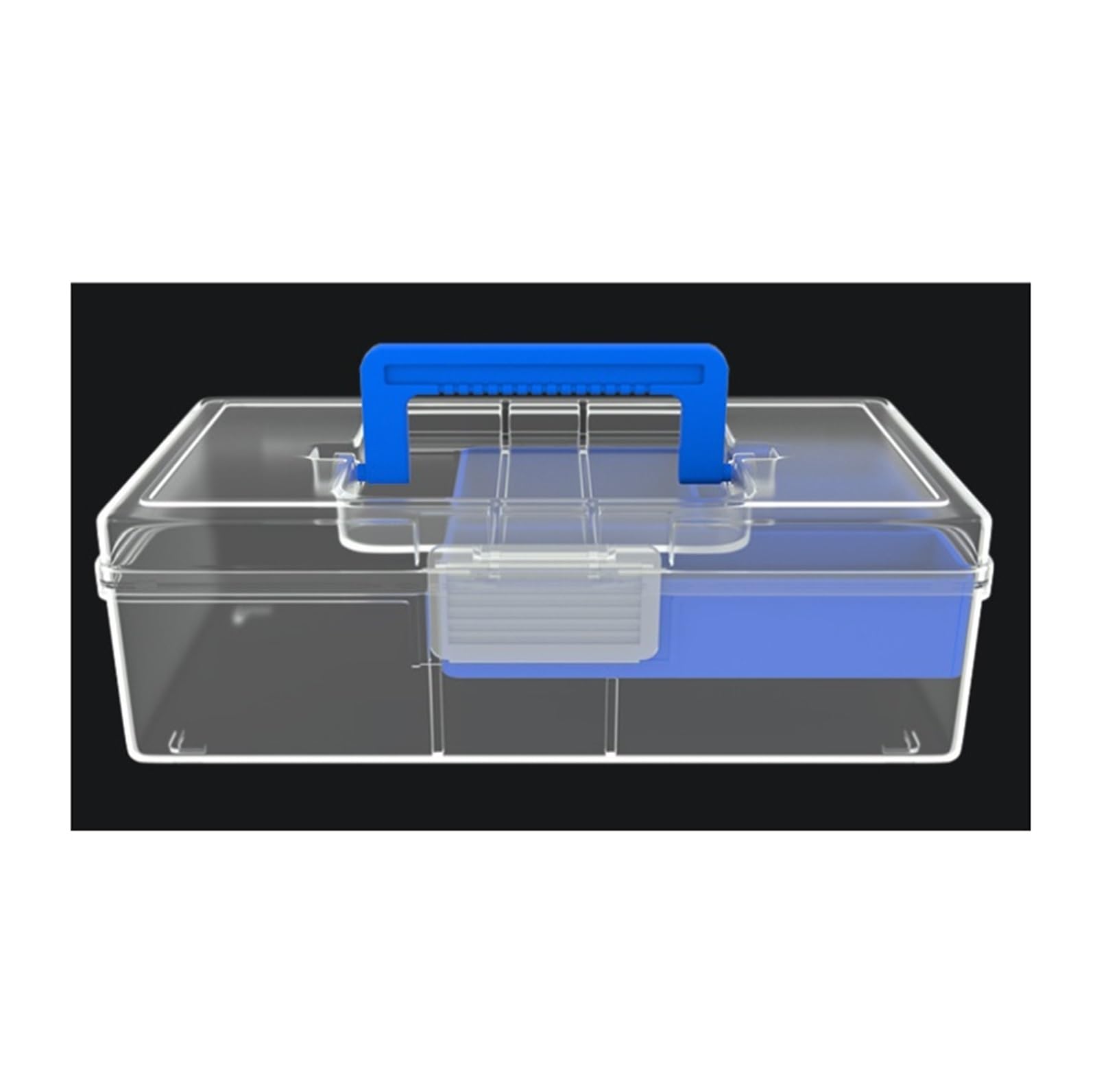 Angelkoffer Köderbox Angeln Angelkisten, wasserdichte Aufbewahrungsbox Aus Kunststoff, Organizer, Behälterbox Mit Trennfach Tackle Box Angel Box(Blue)