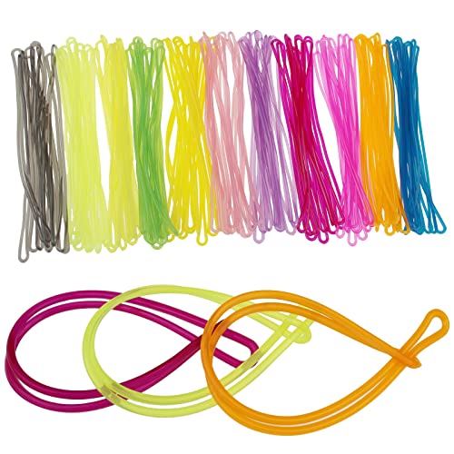 110 Pcs Plastic Travel Luggage Loops PVC Name Tag Loop Straps Bag Worn Loops for Identification Cards ID Badge Holder Business Card Insert Bags Photo Suitcase Label Fastener (11 Colors Assorted)