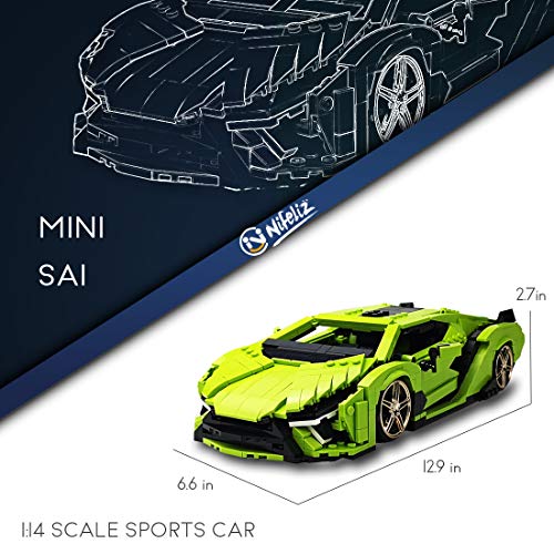 Nifeliz Mini SAI Sports Car MOC Building Blocks and Construction Toy, Adult Collectible Model Cars Set to Build, 1:14 Scale Sports Car Model (1133 Pcs)