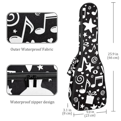 JRHEJTHH Housse imperméable pour ukulélé en tissu Oxford durable et élégant avec sac de rangement Motif étoile Noir, Multicolore., 25.9x9x3.1in/66x23x8cm, Moderne - Les Beatles, Paul McCartney, John Lennon, RIngo Starr, George Harrison JRHEJTHH Housse imperméable pour ukulélé en tissu Oxford durable et élégant avec sac de rangement Motif étoile Noir, Multicolore., 25.9x9x3.1in/66x23x8cm, Moderne – Image 5