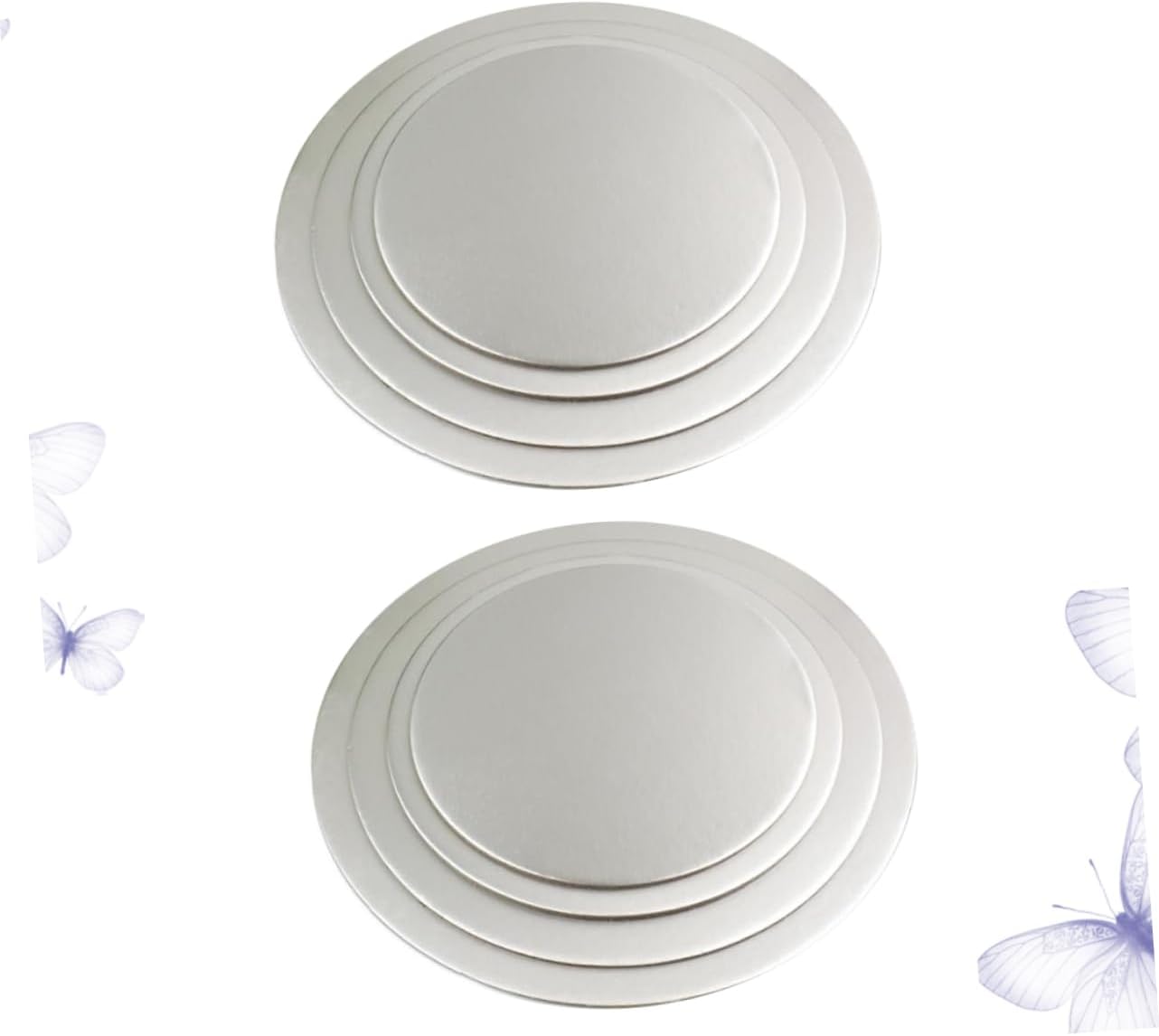 8Pcs Round Cake Boards Tray Premium Paper Dessert Bases in Reusable Cake Circles for Wedding Birthday Mousse Serving and DIY Decoration