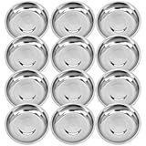 Veemoon 12 Stück Edelstahl Gewürzschälchen 10cm Rund Hitzebeständig Säurefest Saucenschalen für Vorspeisen und Dips Gastro Küchenhelfer für Zuhause und Restaurant
