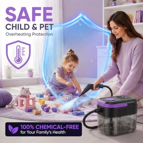 Steam Cleaner for Home, Handheld Steam Cleaner with 10s Fast Heat-Up, 6-Level Adjustable Steam, Portable Steamer for Cleaning, Tile, Grout, Floor, Kitchen, Bathroom, Grease, Car Detailing - image 2