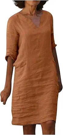 OIOLOYJM Plus Size Summer Dresses for Women 2025 Plus Size Dresses for Curvy Women 3/4 Sleeve Casual Boho Kaftan Dresses