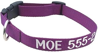 LuckyPet Embroidered Adjustable Collar - Nylon Collars for Dogs and Cats, Personalized with Pet Name and Phone Number. 1