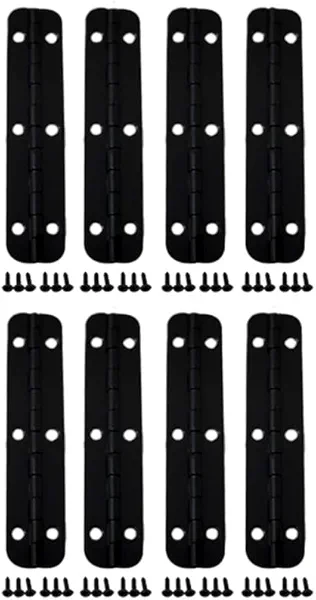 QCAA Solid Brass Wooden Jewery Box Hinge, Cabinet Closet Hinge, 2.36" x 0.51", Matte Black, 8 Pack, Made in Taiwan