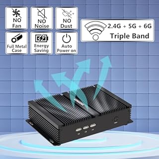 KINGDEL PC desktop senza ventole, i7 12a generazione 10 core CPU computer da ufficio, 64 GB RAM, SSD NVMe 2 TB, WF 6E+BT 5.3, porta HD, 2xCOM RS232, 4K: 4096x2304